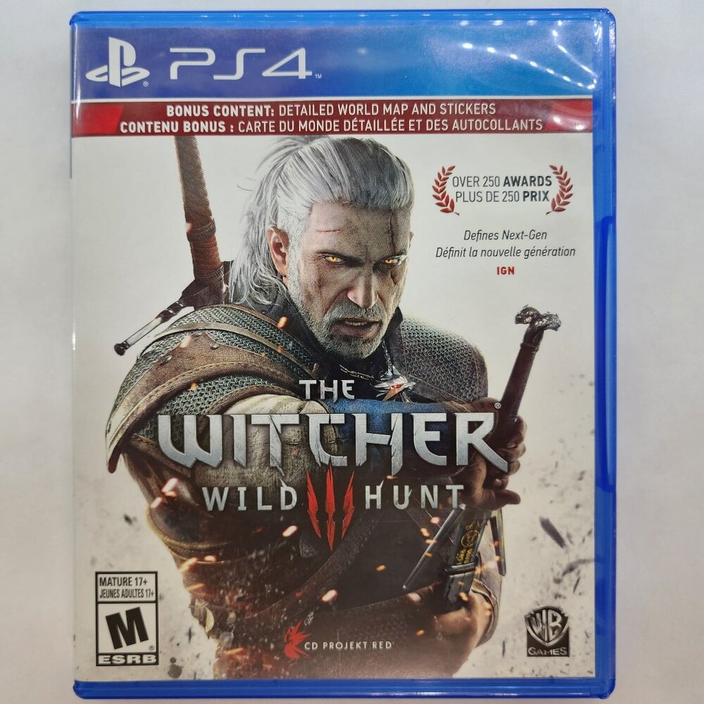 The Witcher 3 Wild Hunt for PS4 w/Map